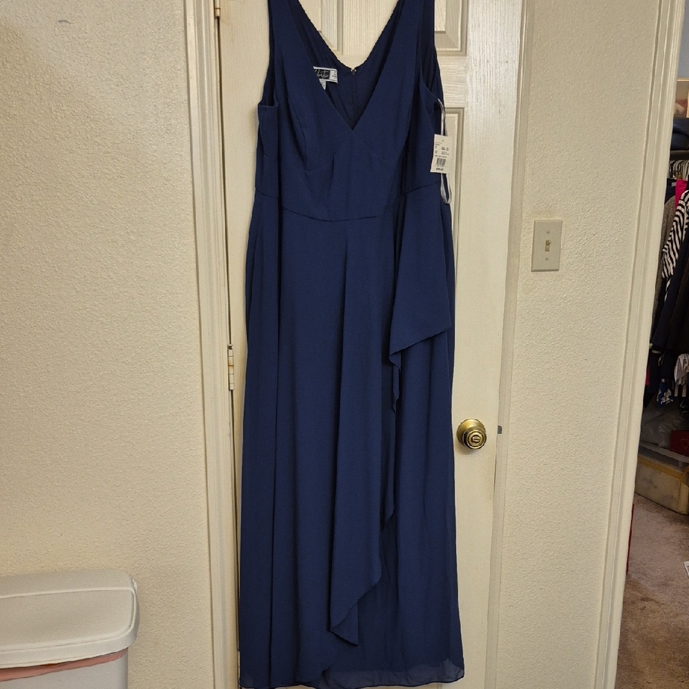 New Elegant Marine Blue Gown, Size 22  From Davids Bridal 2late To Return